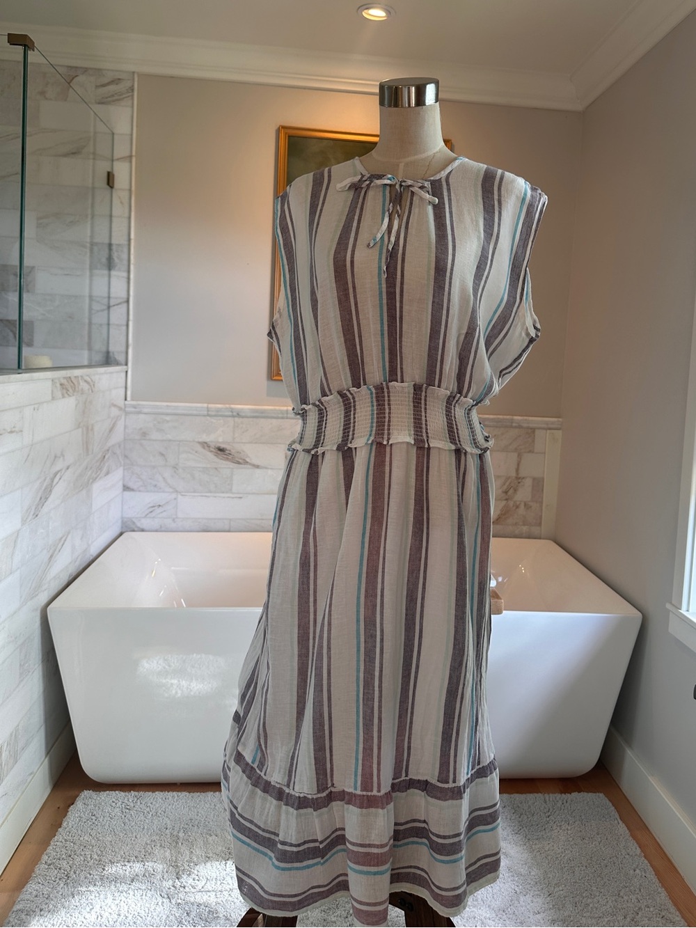 Rails Ashlyn Dress in the "Aegean Blue Stripe" colorway